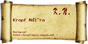 Kropf Nóra névjegykártya