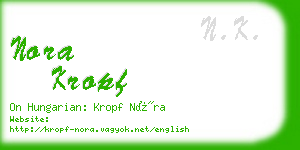 nora kropf business card